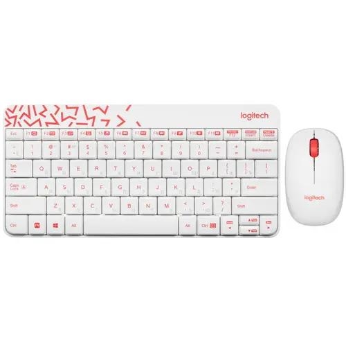 Клавиатура+мышь беспроводная Logitech MK240 Nano белый