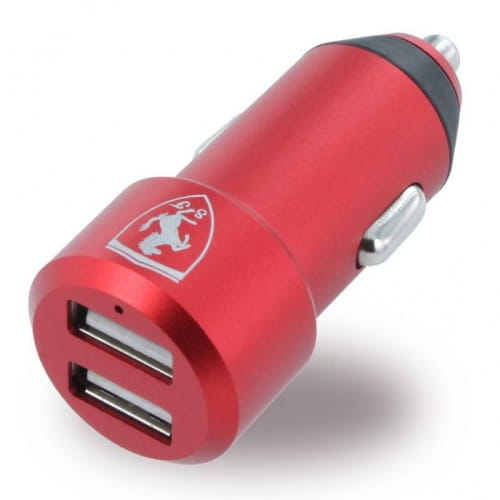 Авто ЗУ Ferrari Aluminium Dual USB 4.8A Red FECC2USBRE
