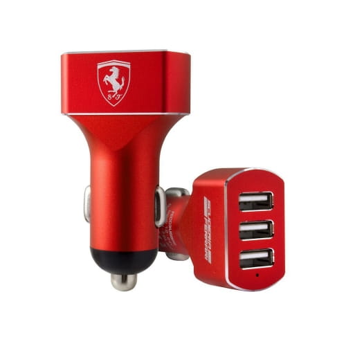 Авто ЗУ Ferrari Aluminium Trio USB 7.2A Red FECC3USBRE
