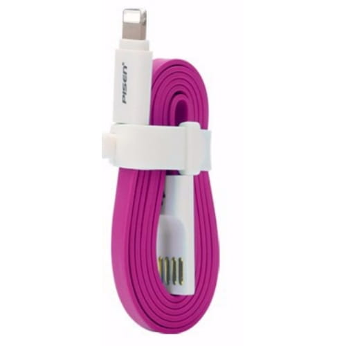 Кабель PISEN Lightning  USB, 80сm, плоский, фиолетовый
