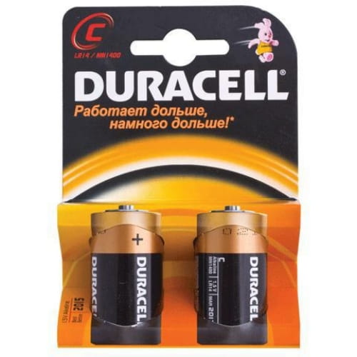 Батарейки DURACELL C LR14, КОМПЛЕКТ 2