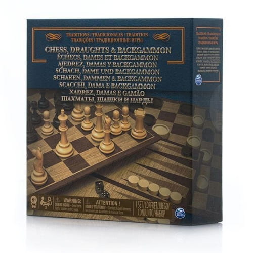 Spin Master 6038107 Настольная игра 3-в-1 (шахматы, шашки, нарды)