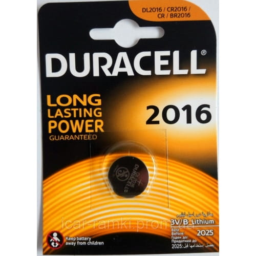 Батарейка DURACELL, CR2016, Lithium, 1 шт., в блистере, 3 В
