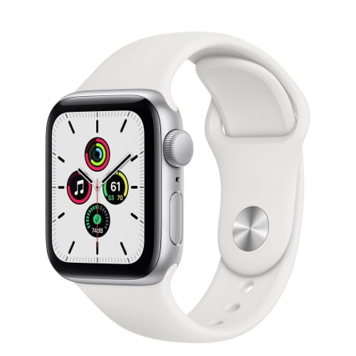Apple Watch Series SE, 40мм, алюминий, серебристый, спортивный ремешок