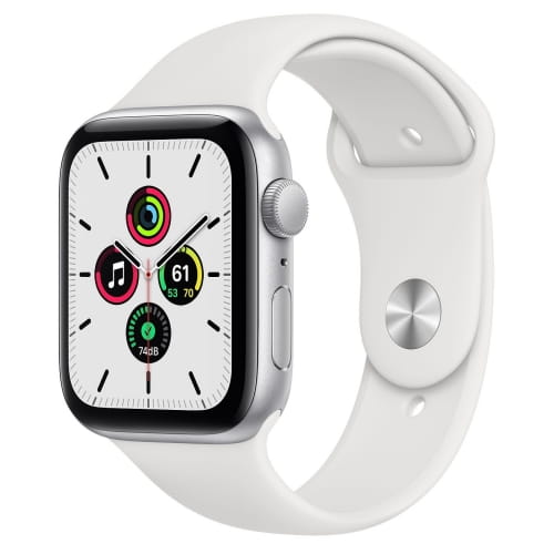 Apple Watch Series SE, 44мм, алюминий, серебристый, спортивный ремешок
