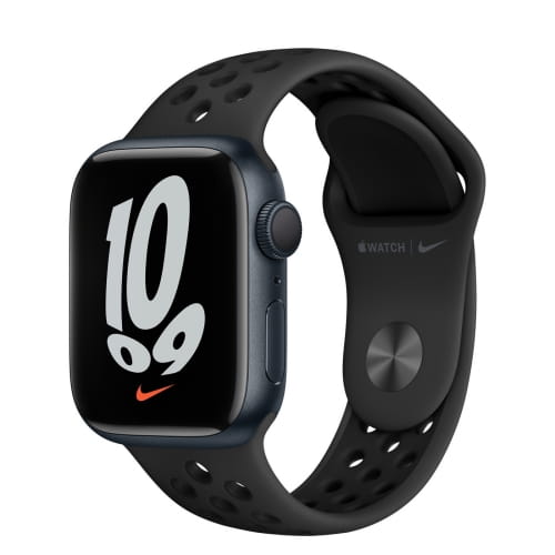 Apple Watch Series 7, 41мм, алюминий, тёмная ночь, спортивный ремешок Nike
