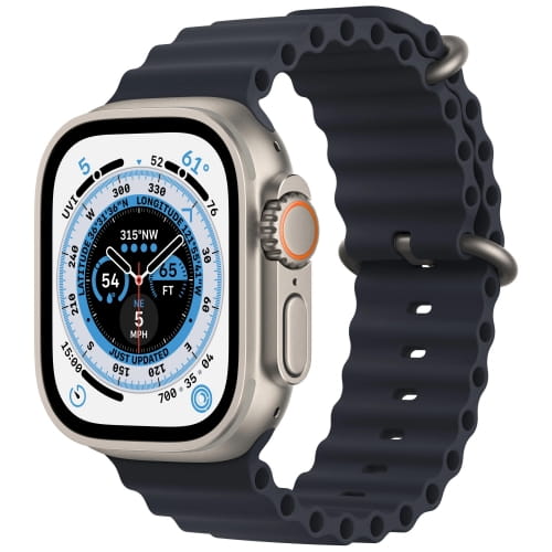 Apple Watch Ultra GPS + Cellular, 49 мм, корпус из титана, ремешок размер One Size (130-220mm) Ocean цвета «тёмная ночь»