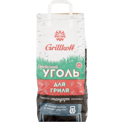Grillkoff Уголь древесный для гриля «Стандарт», 2.5 кг