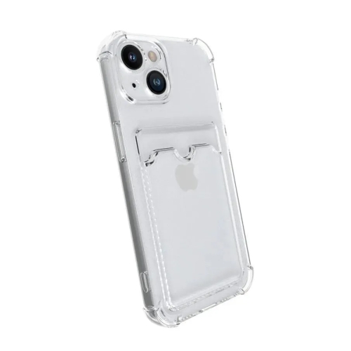 Чехол для iPhone 14, с карманом для карт прозрачный