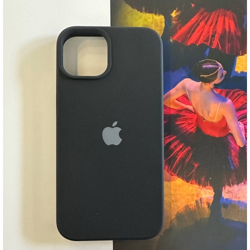 Чехол для iPhone 14 , Черный, силиконовый, с логотипом