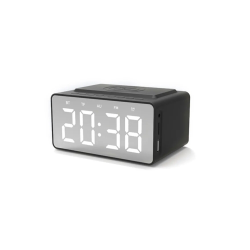Настольные электронные часы, с Bluetooth-колонкой, беспроводная зарядка, будильник, радио 5 в 1 