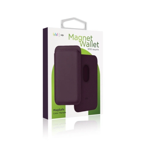 Картхолдер "vlp" Magnet Wallet с MagSafe, марсала, 1011004