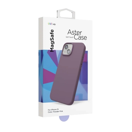 Чехол защитный "vlp" Aster Case с MagSafe для iPhone 14/15, пудровый, 101057005