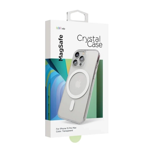 Чехол защитный "vlp" Crystal Case с MagSafe для iPhone 15 ProMax, прозрачный, 1052023
