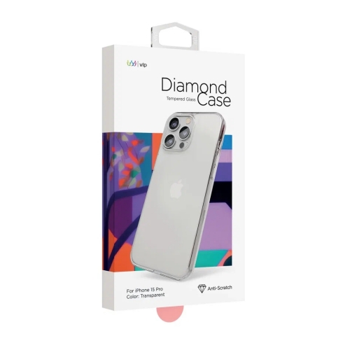 Чехол защитный "vlp" Diamond Case для iPhone 15 Pro, прозрачный, 10510011