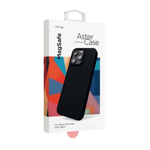 Чехол защитный "vlp" Aster Case с MagSafe для iPhone 15 ProMax, черный, 1057019