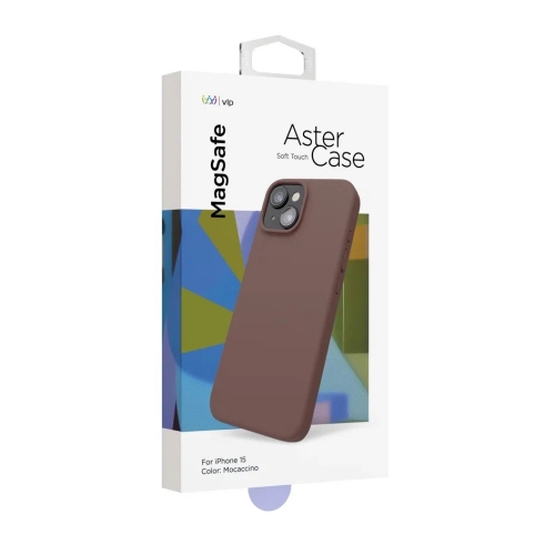 Чехол защитный "vlp" Aster Case с MagSafe для iPhone 14/15, моккачино, 1057006