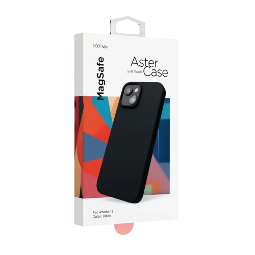 Чехол защитный "vlp" Aster Case с MagSafe для iPhone 14/15, черный, 1057001