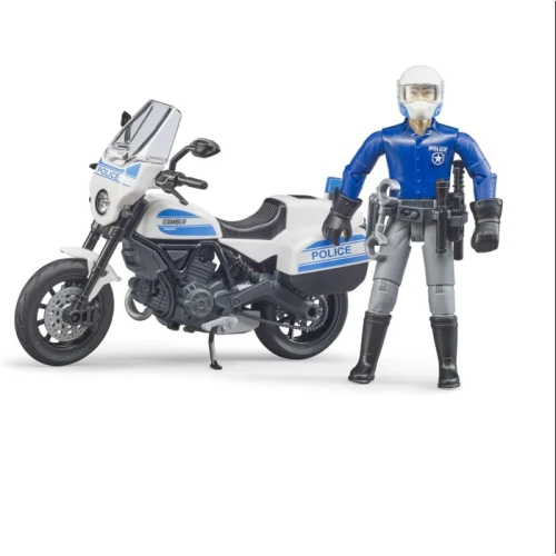 BRUDER Мотоцикл Scrambler Ducati с фигуркой полицейского 62-731