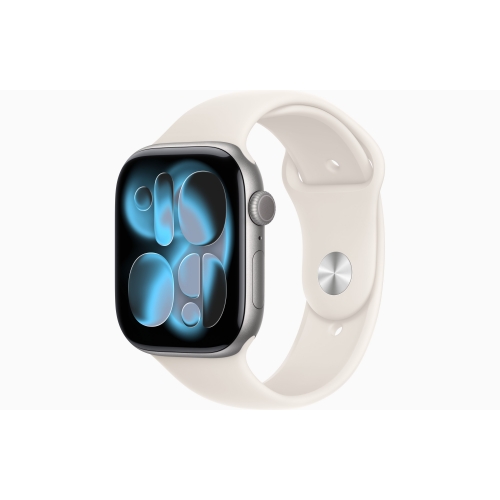 Смарт-часы Apple Watch Series 11, 46 mm, корпус Space Grey Aluminium, ремешок White Sport Band