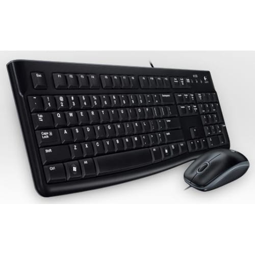 Набор Logitech Desktop MK120, USB, клавиатура: влагозащищенная, мышь: оптическая, 1000dpi, 3 кнопки, колесо, черный, 920-002561