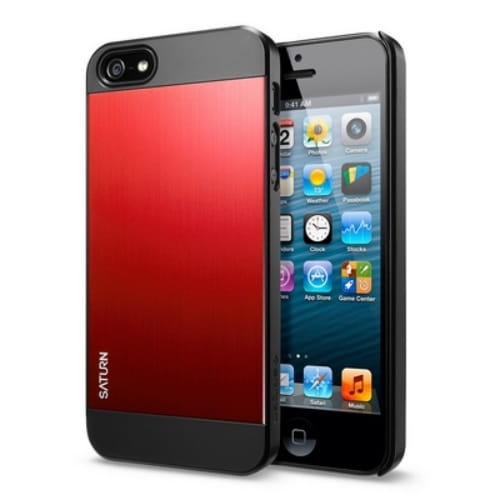 Накладка SGP SGP10143 Case Saturn для iPhone 5, металлическая, Красный
