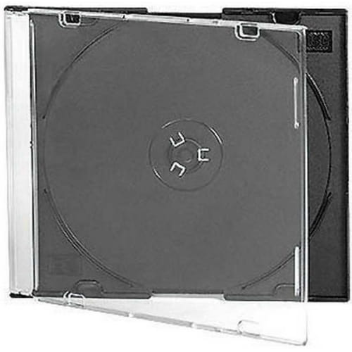 Коробка для CD 1шт Slim, пластик, черный трей