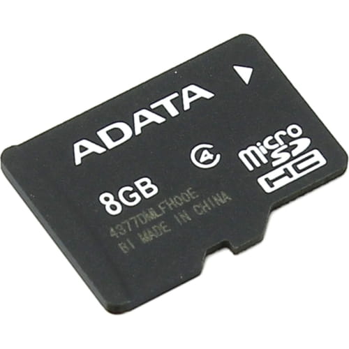 Карта памяти SDHC-micro (TransFlash) 8GB A-Data AUSDH8GCL4-R, class 4