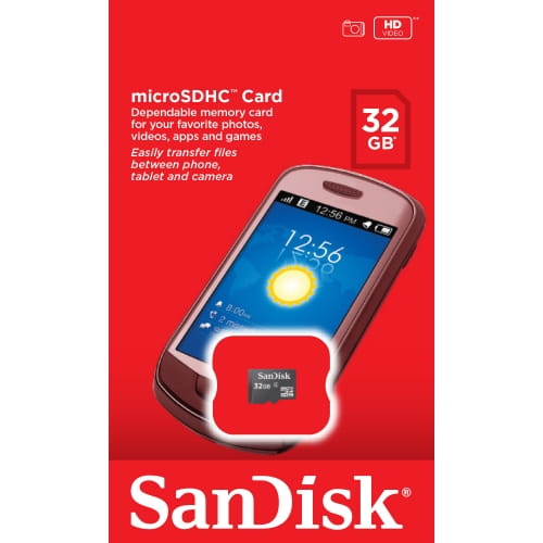 Карта памяти SDHC-micro (TransFlash) 32GB SanDisk SDSDQM-032G-B35, class 4