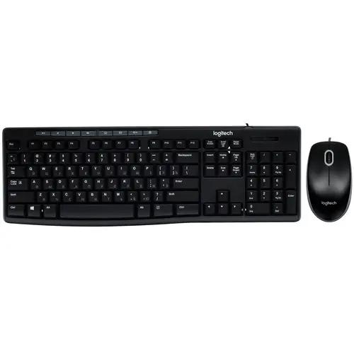 Клавиатура+мышь проводная Logitech MK200 черный