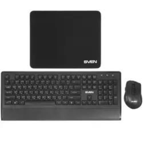 Клавиатура+мышь+коврик беспроводная SVEN KB-C3800W черный