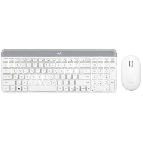 Клавиатура+мышь беспроводная Logitech Slim Wireless Desktop MK470 белый