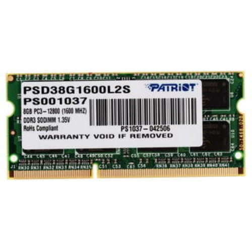 Оперативная память SODIMM Patriot Signature [PSD38G1600L2S] 8 ГБ