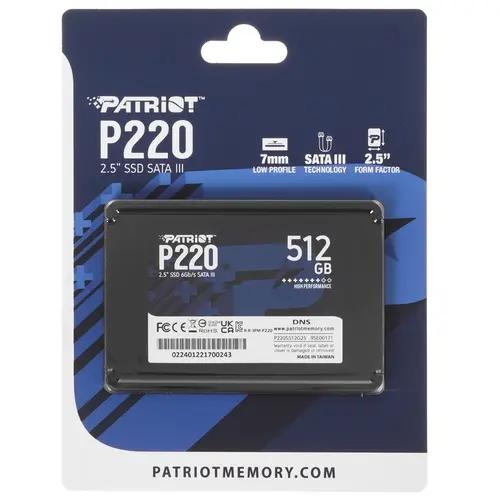 512 ГБ 2.5" SATA накопитель Patriot Memory P220 [P220S512G25]