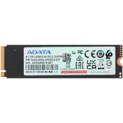 2000 ГБ M.2 NVMe накопитель ADATA LEGEND 800 GOLD [SLEG-800G-2000GCS-S38]